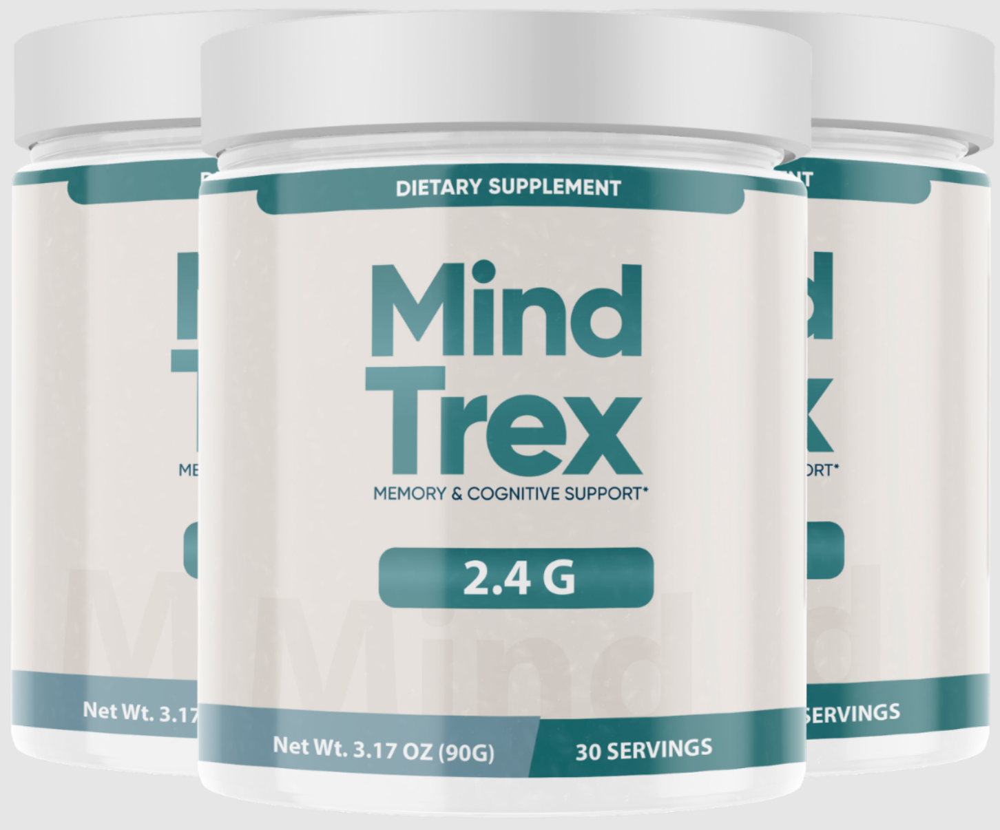 Three tubs of Mindtrex™ memory and cognitive support dietary supplement, 2.4 G per serving